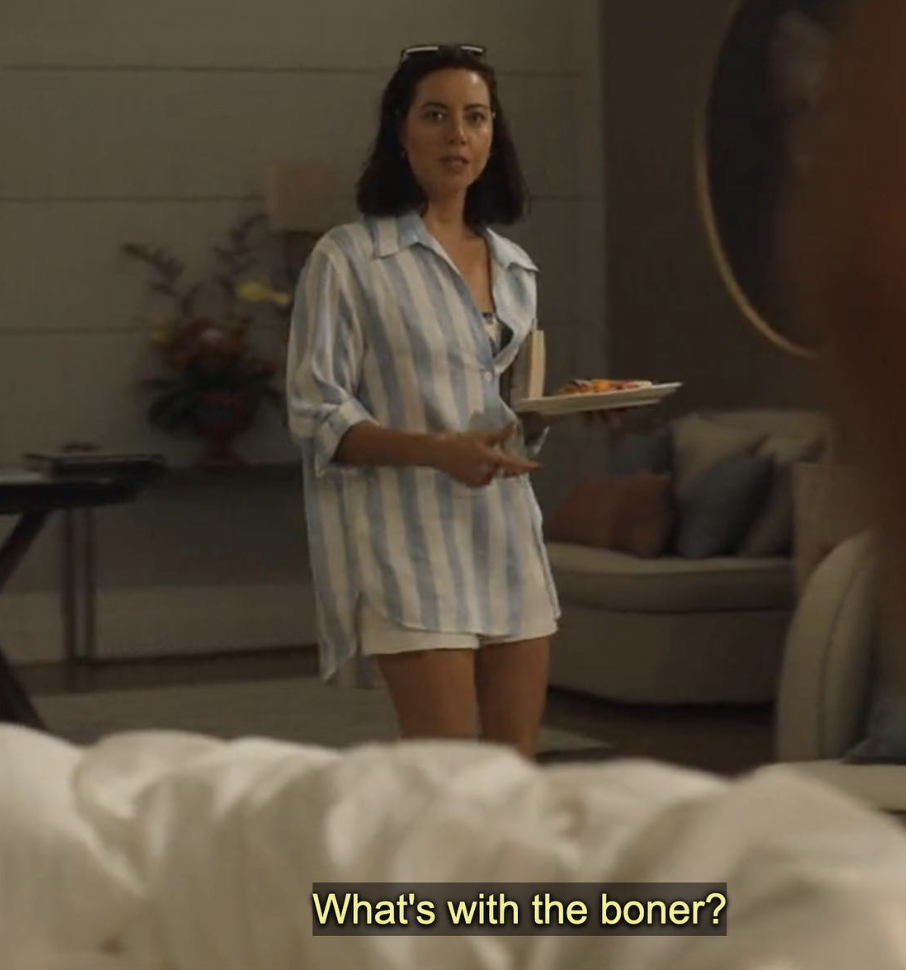 Aubrey Plaza Pinches Her Nipples In The White Lotus